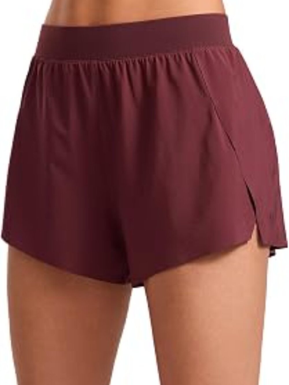 GORGEOUS CRZ YOGA BURGUNDY LINED RUNNING SHORTS SIZE 10